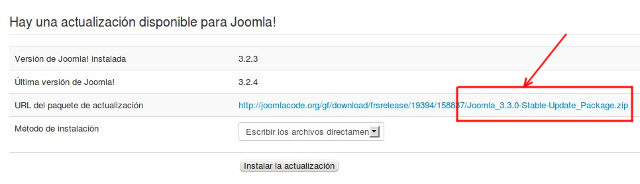Pequeño error en la instalación de Joomla! 3.3.0 desde Joomla! 3.2.3