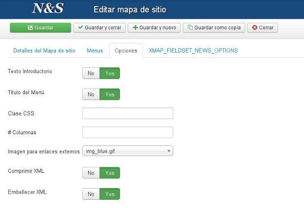 Opciones de Xmap